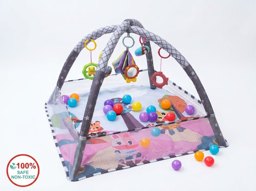 BabyNest Play – Aktivna Podloga za Bebe sa Lukovima i 20 Loptica