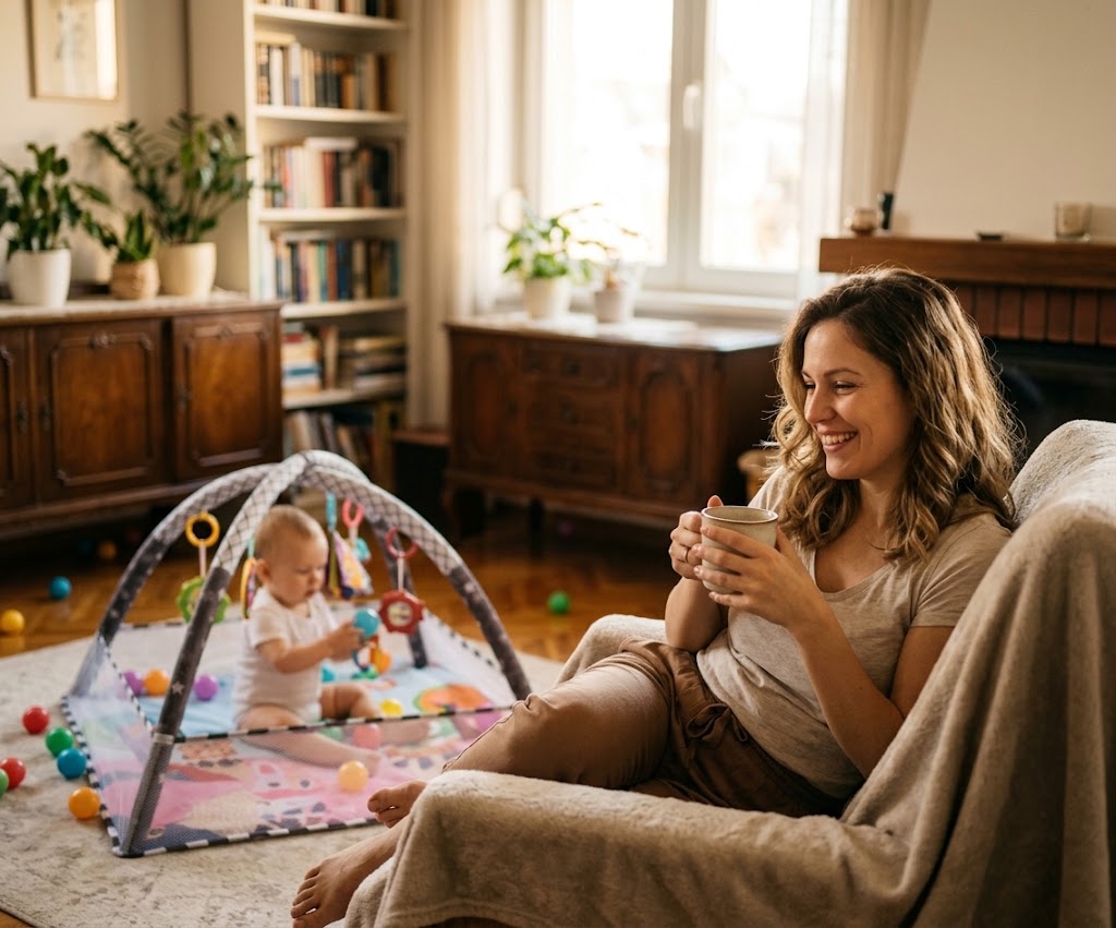 BabyNest Play – Aktivna Podloga za Bebe sa Lukovima i 20 Loptica